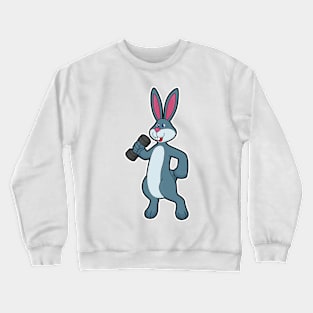 Rabbit at Strength training with Dumbbell Crewneck Sweatshirt